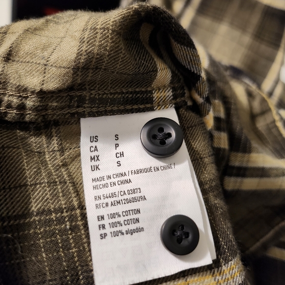 AE Seriously Soft Lightweight Flannel Plaid Shirt Size S American Eagle - Picture 7 of 7